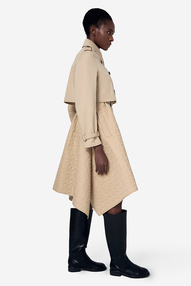 Ports 1961 2-In-1 CROPPED TRENCH WITH DETACHABLE GILET BEIGE