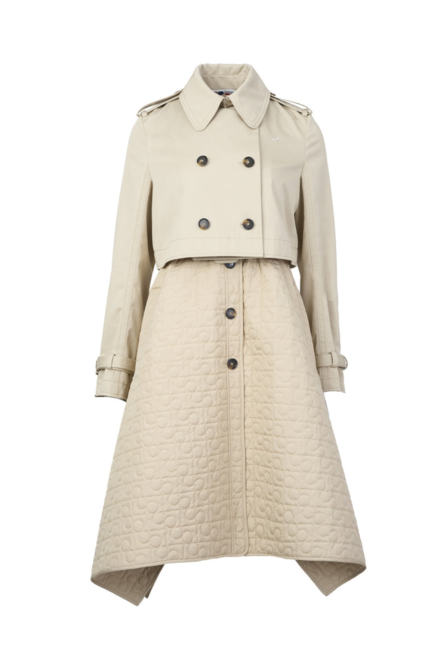 ports 1961 2-In-1 CROPPED TRENCH WITH DETACHABLE GILET BEIGE