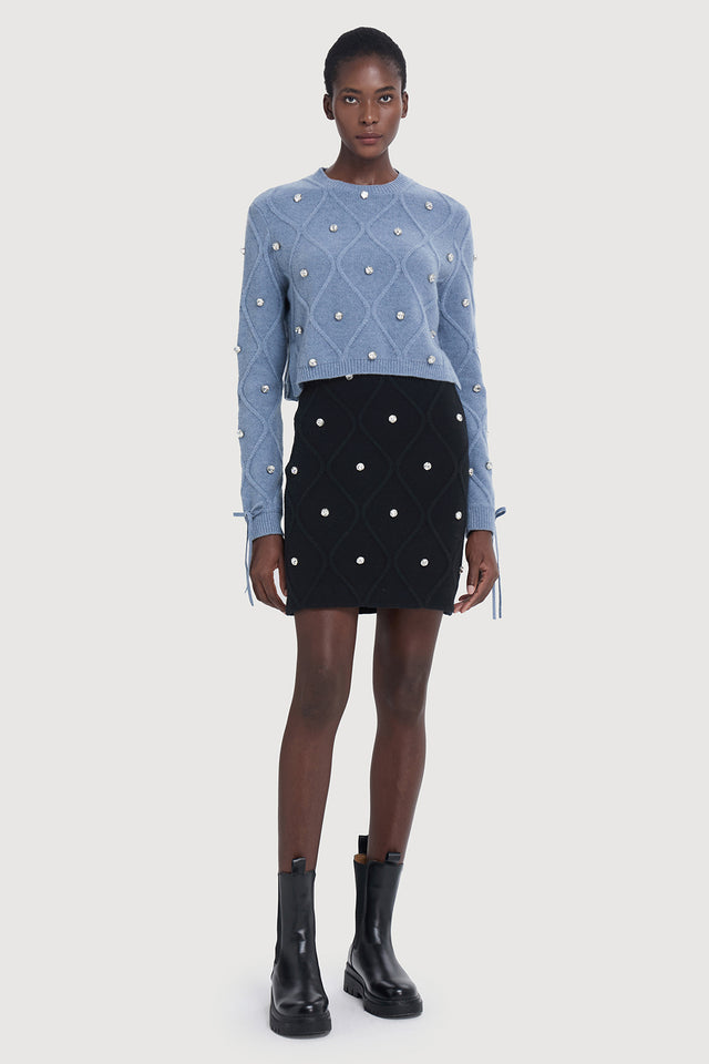 Ports 1961 Alpine-Inspired Crystal Knitwear 870-CERULEAN