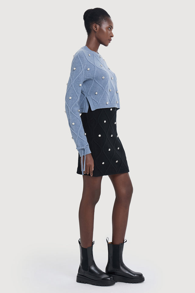 Ports 1961 Alpine-Inspired Crystal Knitwear 870-CERULEAN