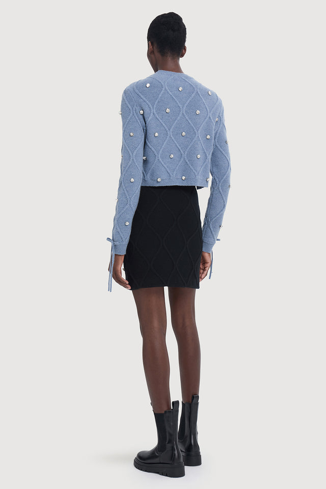 Ports 1961 Alpine-Inspired Crystal Knitwear 870-CERULEAN