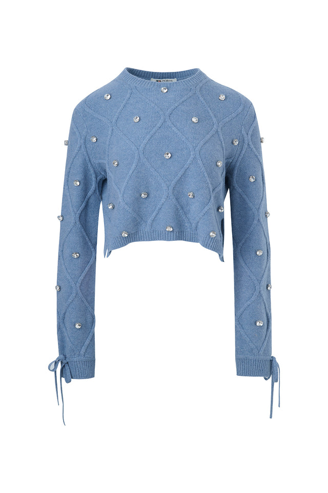 ports 1961 Alpine-Inspired Crystal Knitwear 870-CERULEAN