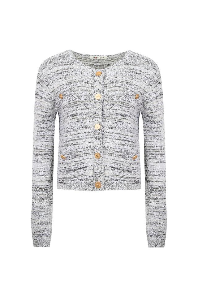 ports 1961 ALPS VISUAL LANDSCAPES KNITWEAR WHITE & BLACK