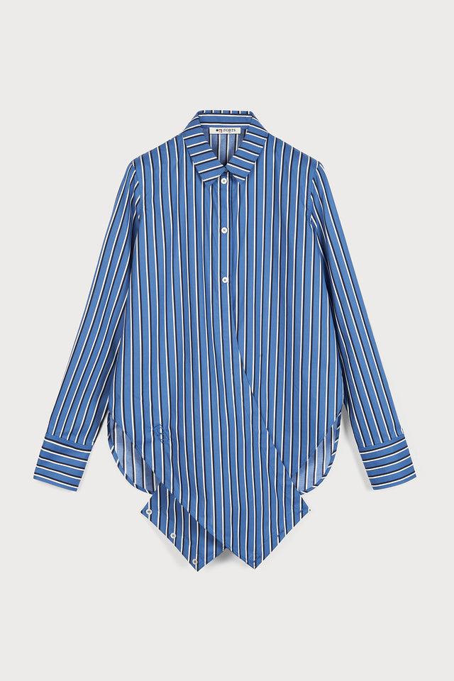 ports 1961 AMALFI COAST BLUE STRIPE SHIRT S02-BLUE+WHITE