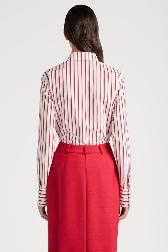 Ports 1961 AMALFI COAST RED STRIPE SHIRT S17-WHITE+PINK