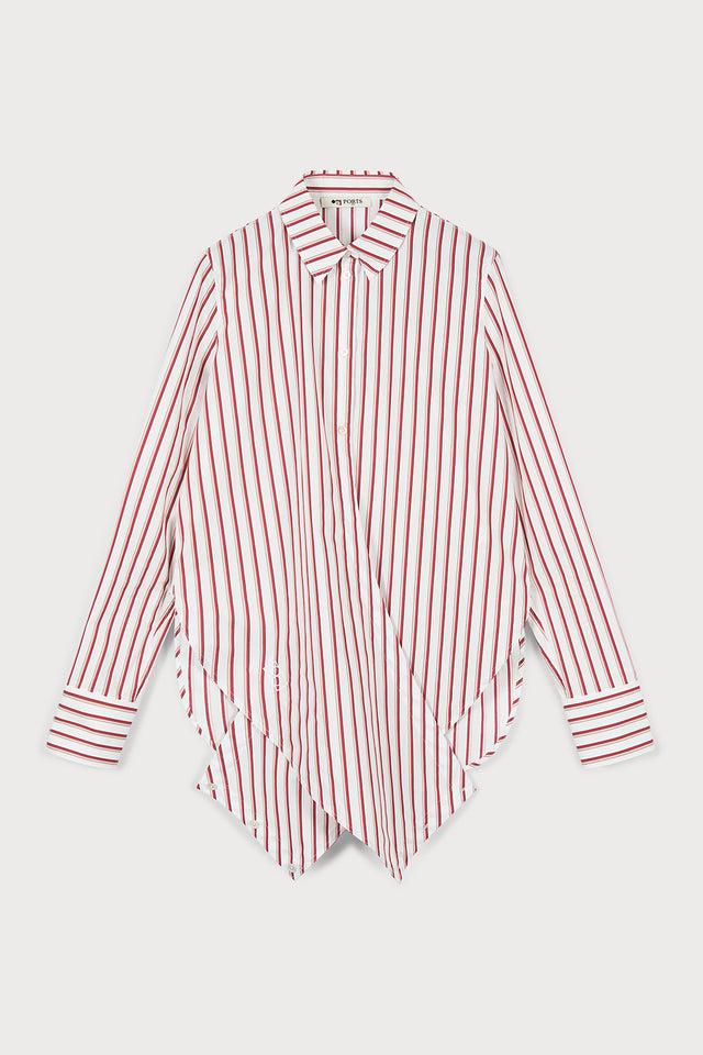 ports 1961 AMALFI COAST RED STRIPE SHIRT S17-WHITE+PINK