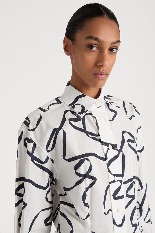 Ports 1961 ARTISTIC EXPRESSION BLOUSE 08C-NAVY & WHITE