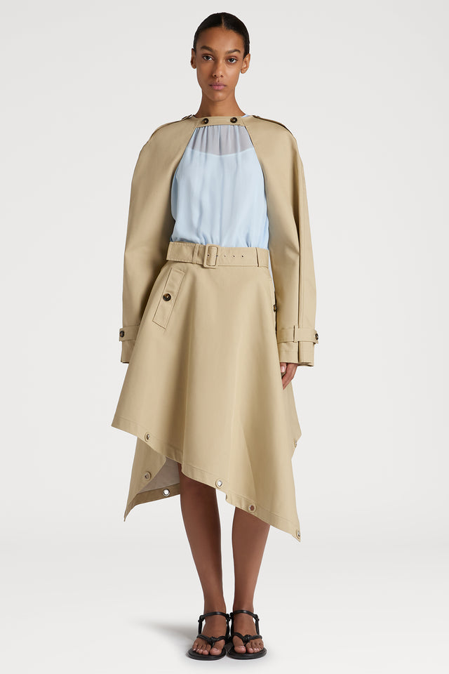 Ports 1961 BEIGE CHIC BUTTONED CAPE JACKET 512-BEIGE