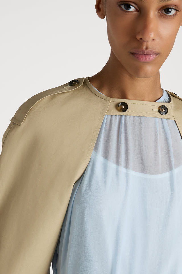 Ports 1961 BEIGE CHIC BUTTONED CAPE JACKET 512-BEIGE