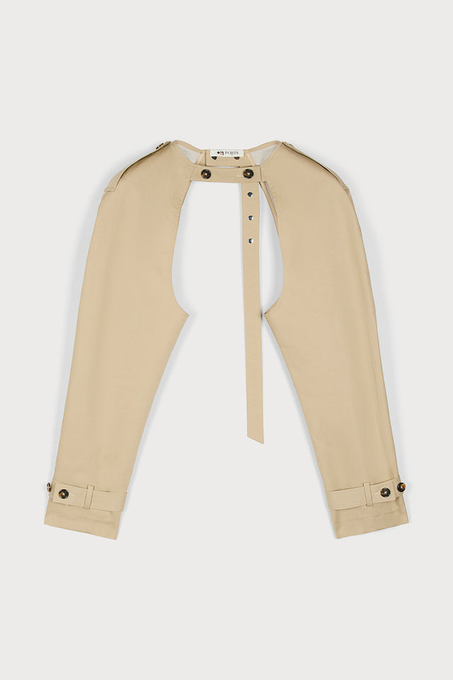 ports 1961 BEIGE CHIC BUTTONED CAPE JACKET 512-BEIGE