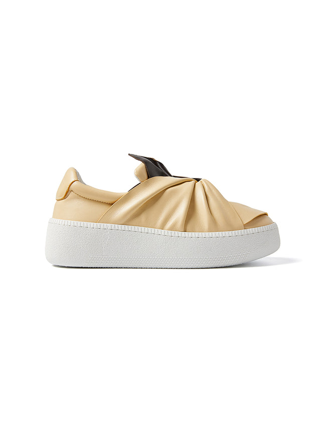 Ports 1961 BI-Color Brown & Cream Platform Iconic Bee Sneaker 05E - BROWN & CREAM