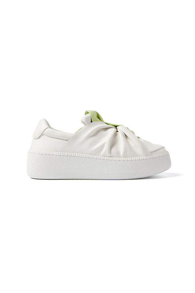 Ports 1961 BI-Color White & Pistachio Platform Iconic Bee Sneaker 016 - WHITE & GREEN