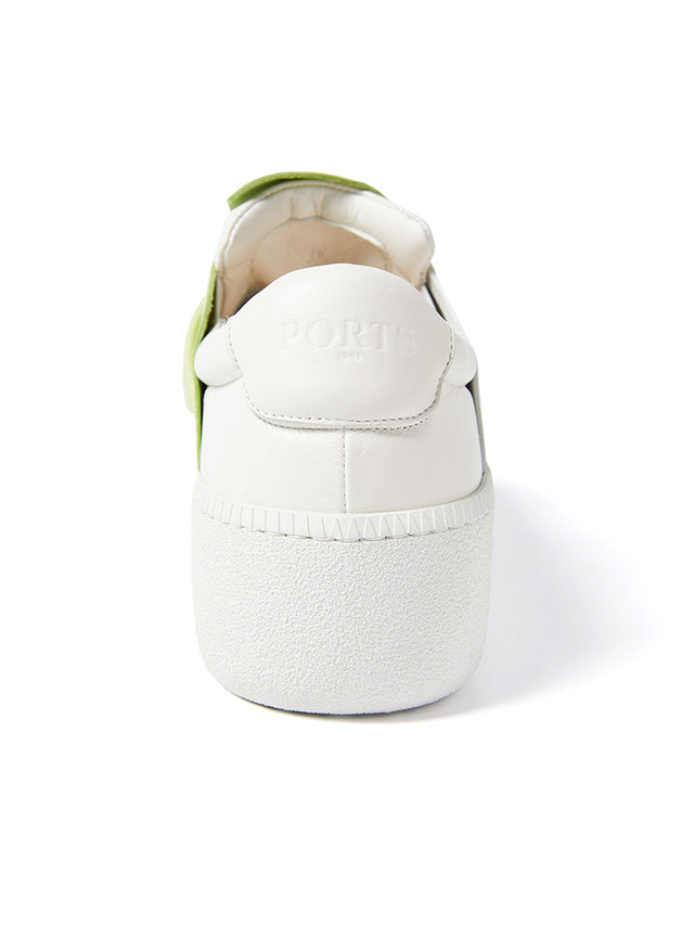 Ports 1961 BI-Color White & Pistachio Platform Iconic Bee Sneaker 016 - WHITE & GREEN