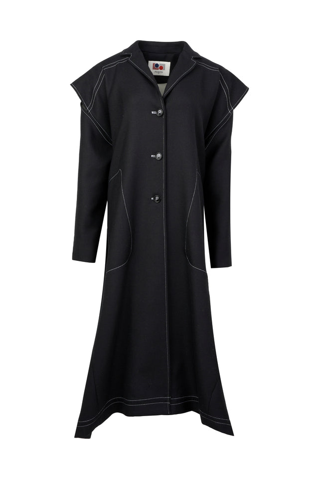 ports 1961 BLACK POLYESTER WOOL CUT OUT JACKET BLACK