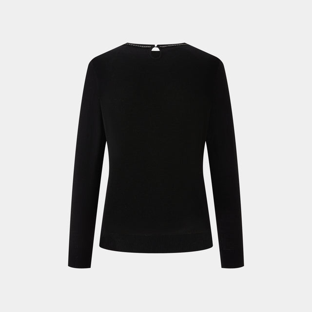 ports 1961 BLACK WOOL SILVER RAINDROP CHAIN KNITWEAR BLACK