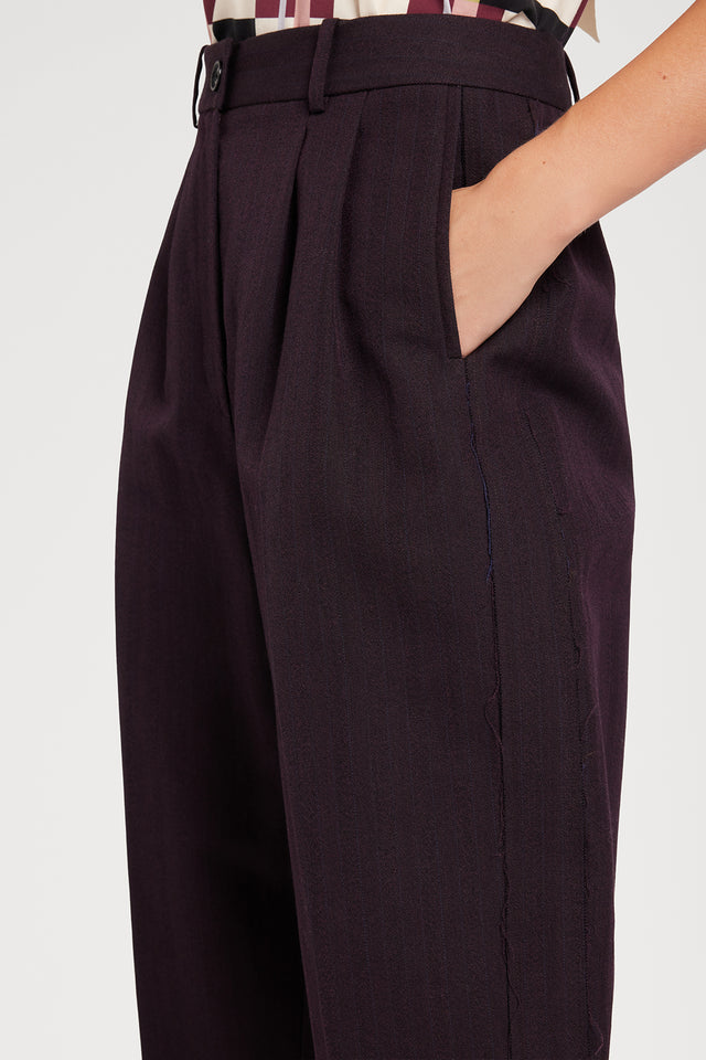 Ports 1961 BURGUNDY COTTON WOOL TROUSERS T55-BGDY AND BK