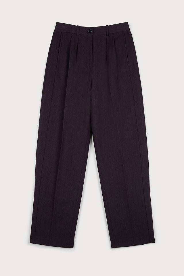 ports 1961 BURGUNDY COTTON WOOL TROUSERS T55-BGDY AND BK