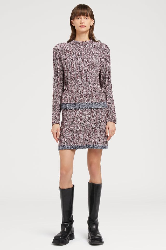 Ports 1961 BURGUNDY WOOL MIX SKIRT F40-BURGENDY MIX