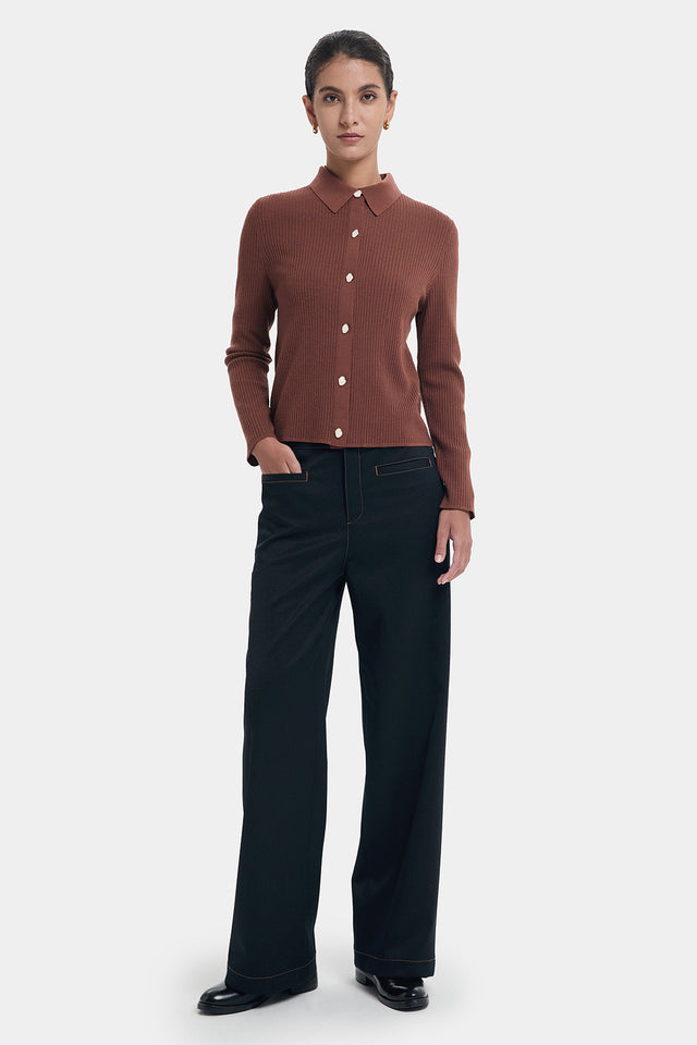 Ports 1961 CAMBRIDGE BROWN POLO KNITWEAR CAMBRIDGE BROWN