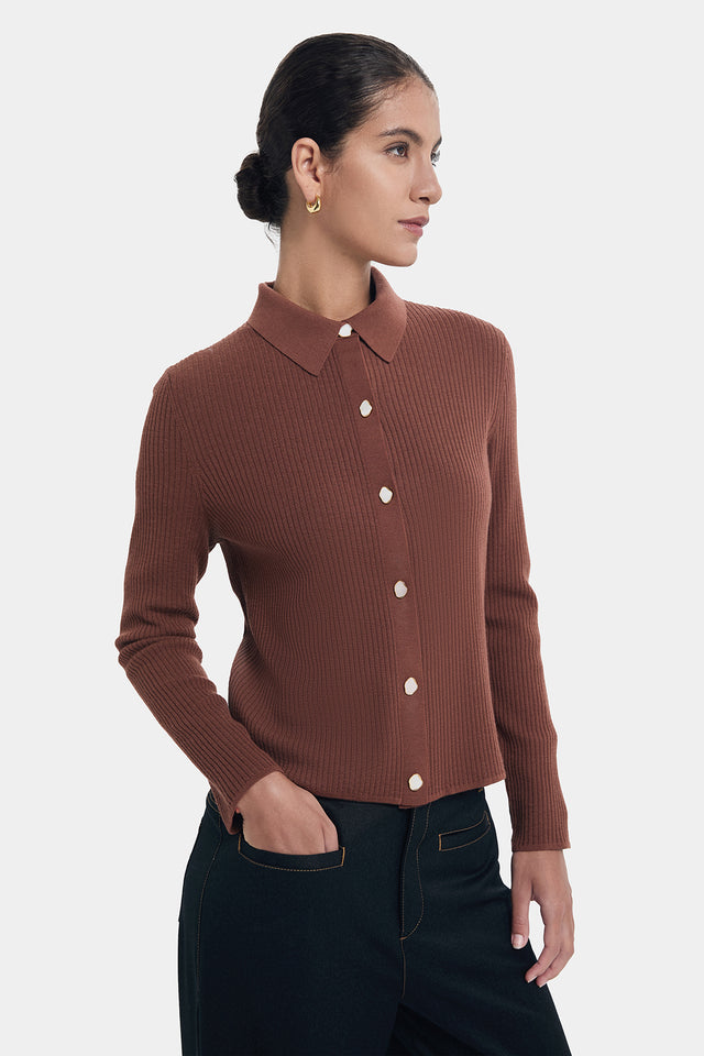 Ports 1961 CAMBRIDGE BROWN POLO KNITWEAR CAMBRIDGE BROWN