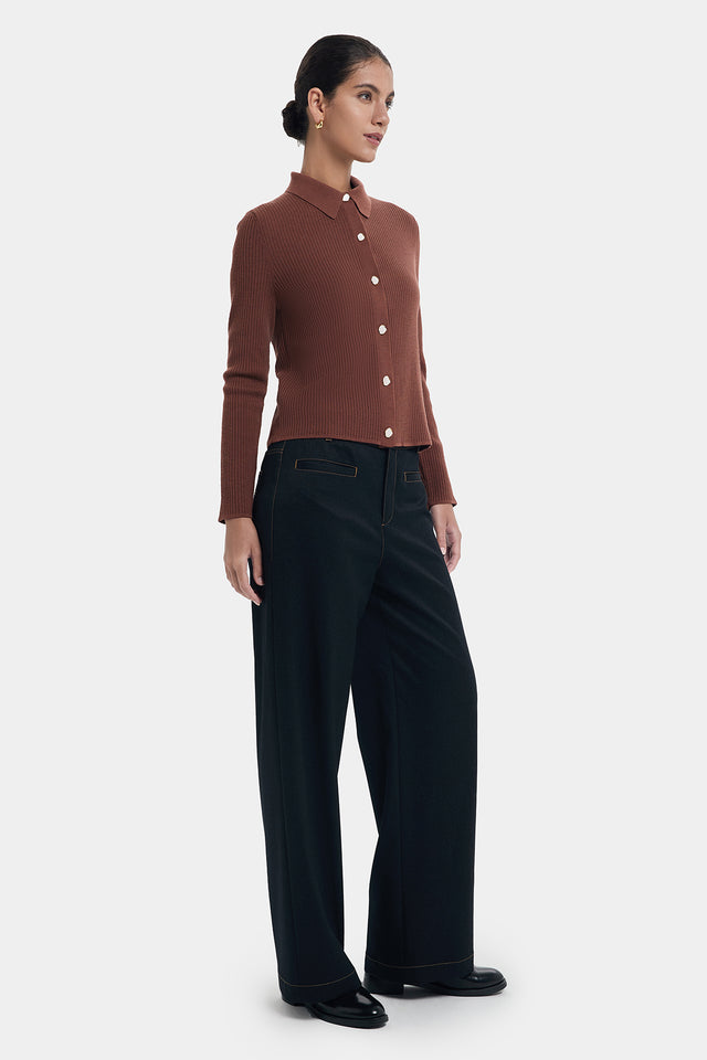 Ports 1961 CAMBRIDGE BROWN POLO KNITWEAR CAMBRIDGE BROWN