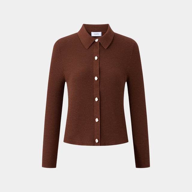 ports 1961 CAMBRIDGE BROWN POLO KNITWEAR CAMBRIDGE BROWN