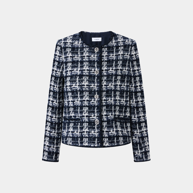 ports 1961 CASHMERE ALPACA BLENDED TWEED JACKET NAVY MIX