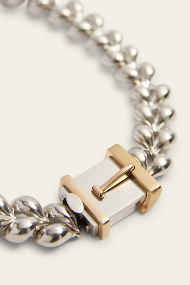 Ports 1961 CHAIN WREATH CHOKER NECKLACE GOLD & SILVER