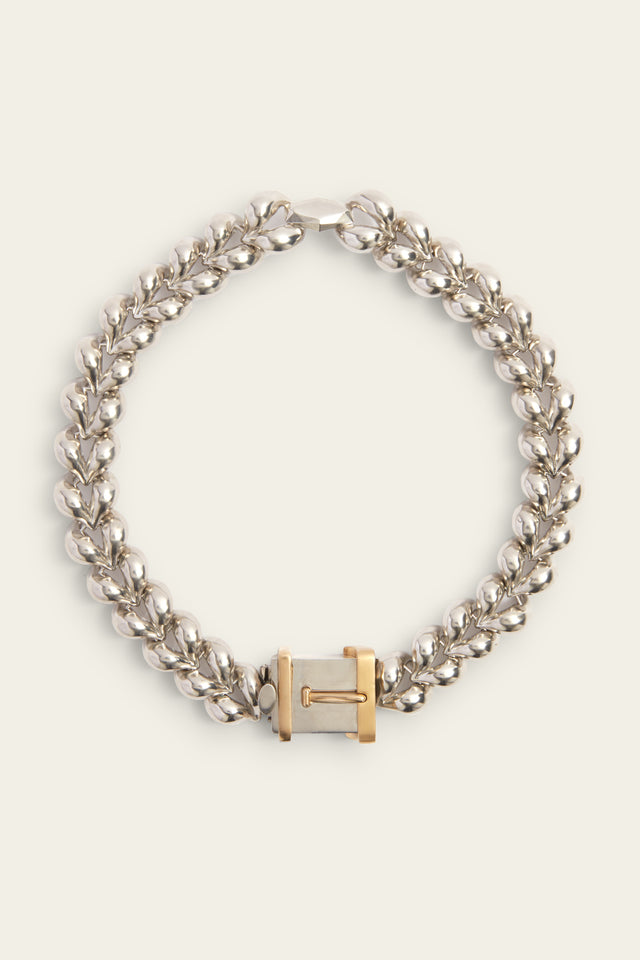 ports 1961 CHAIN WREATH CHOKER NECKLACE GOLD & SILVER