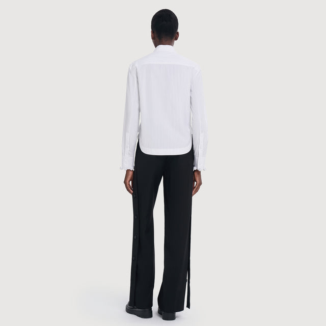 Ports 1961 Charming Pom Pom Shirt 019-White And Black