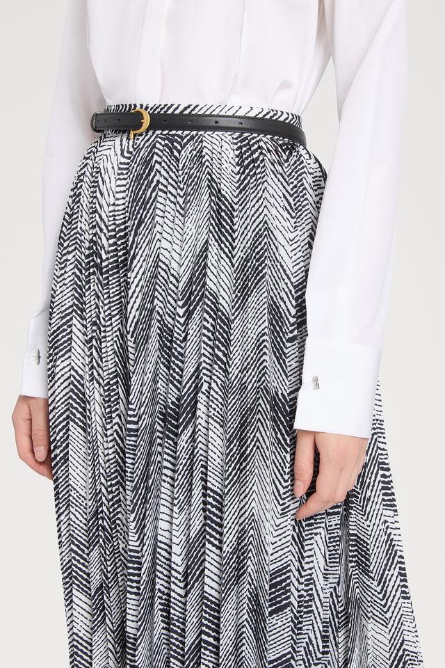 Ports 1961 CHEVRON PATTERNED SKIRT P90-BK AND WHITE