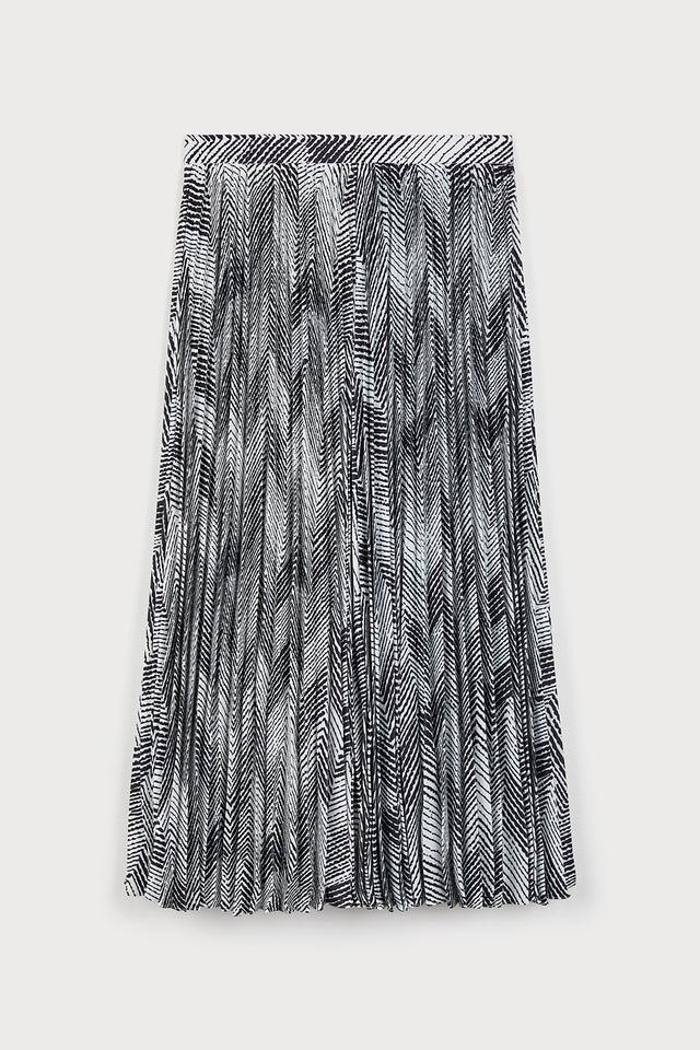 ports 1961 CHEVRON PATTERNED SKIRT P90-BK AND WHITE