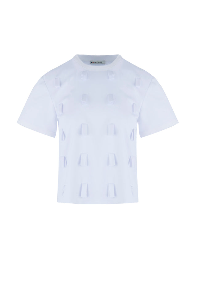 ports 1961 CHIC COTTON SHORT SLEEVE T-SHIRT 110-Optic white