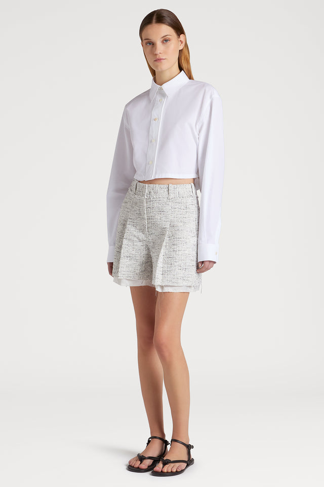 Ports 1961 CHIC TRIMMED TWEED BERMUDA 091-BLACK&WHITE