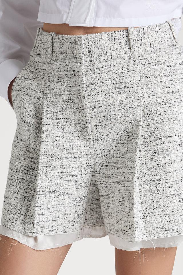 Ports 1961 CHIC TRIMMED TWEED BERMUDA 091-BLACK&WHITE