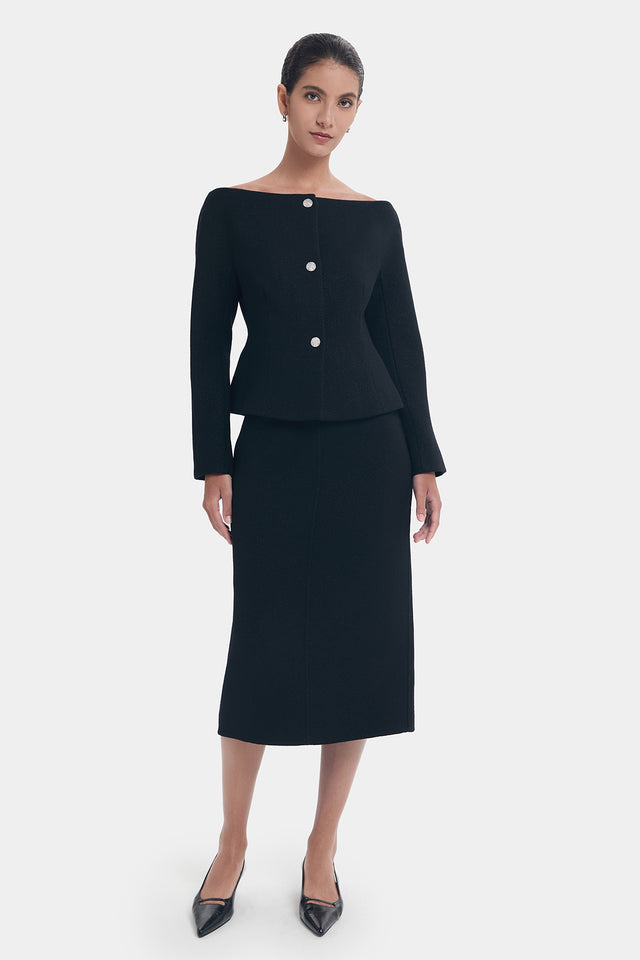 Ports 1961 CLASS TWIST OFF SHOULDER JACKET BLACK MIX