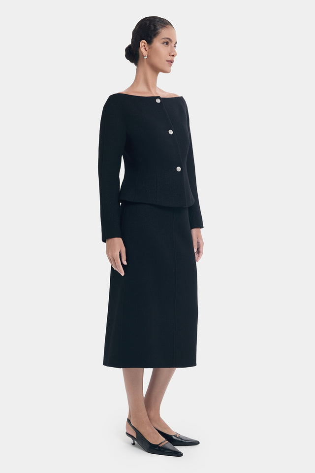 Ports 1961 CLASS TWIST OFF SHOULDER JACKET BLACK MIX