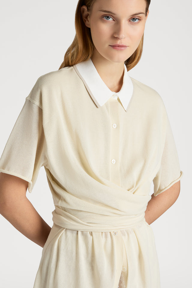 Ports 1961 CLASSIC CREAM POLO SHIRT DRESS 171-IVORY