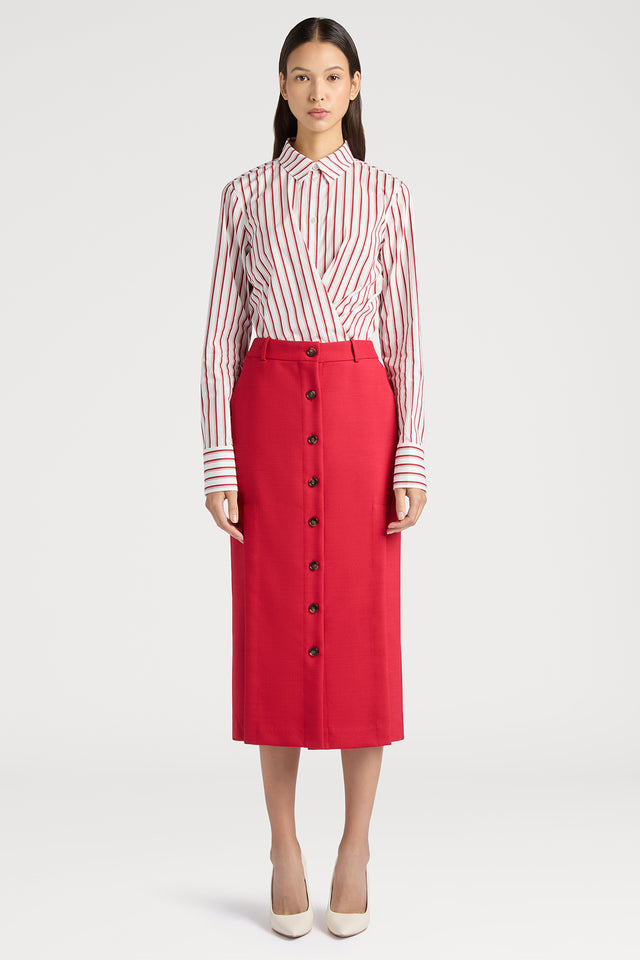 Ports 1961 CLASSIC ELEGANCE A-LINE SKIRT 410-BRIGHT RED