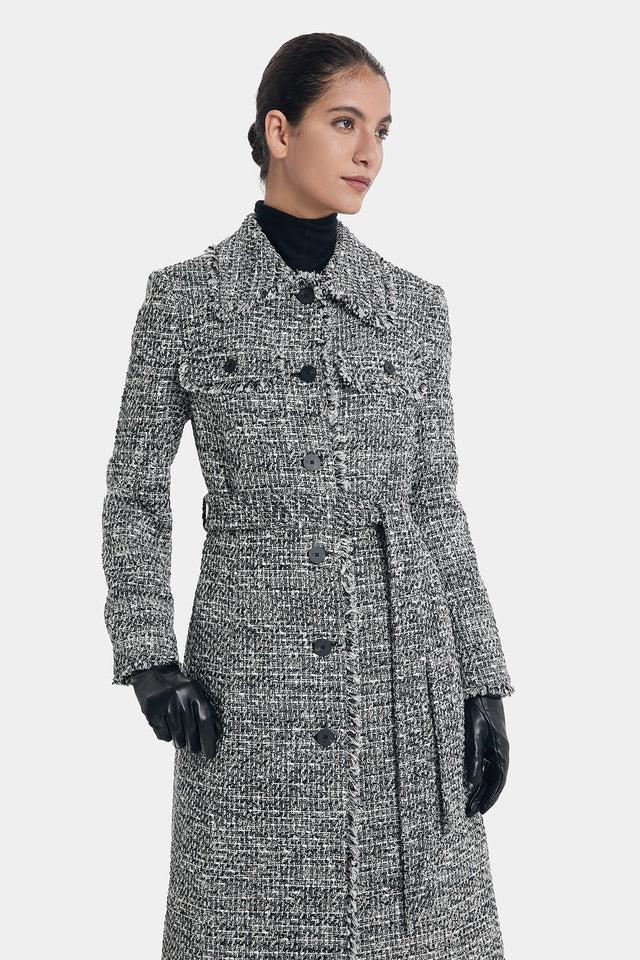 Ports 1961 CLASSIC ELEGANCE OVERCOAT BLACK WHITE MIX