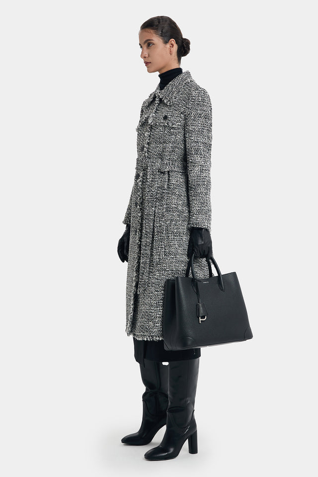 Ports 1961 CLASSIC ELEGANCE OVERCOAT BLACK WHITE MIX