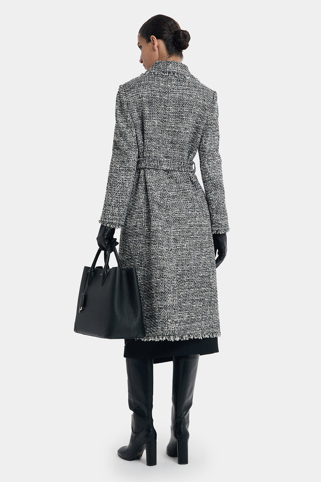 Ports 1961 CLASSIC ELEGANCE OVERCOAT BLACK WHITE MIX