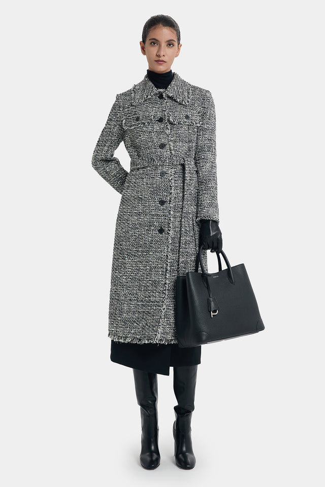 ports 1961 CLASSIC ELEGANCE OVERCOAT BLACK WHITE MIX ports 1961 CLASSIC ELEGANCE OVERCOAT BLACK WHITE MIX