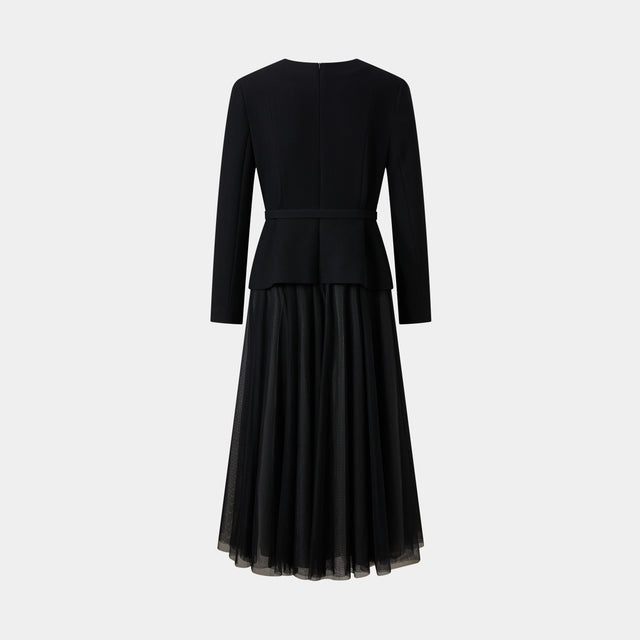 Ports 1961 CLASSIC ESSENTIAL LITTLE BLACK DRESS WITH BUTTON DECORATION BLACK