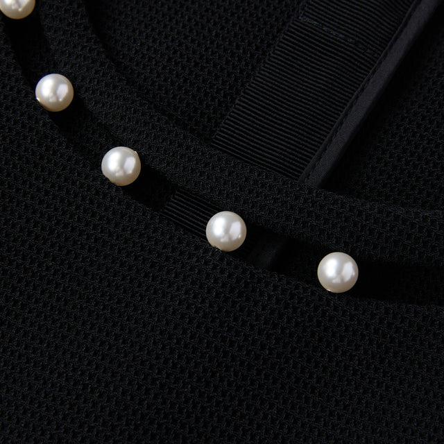 Ports 1961 CLASSIC ESSENTIAL LITTLE BLACK DRESS WITH WHITE CONTRAST AROUND COLLAR BLACK