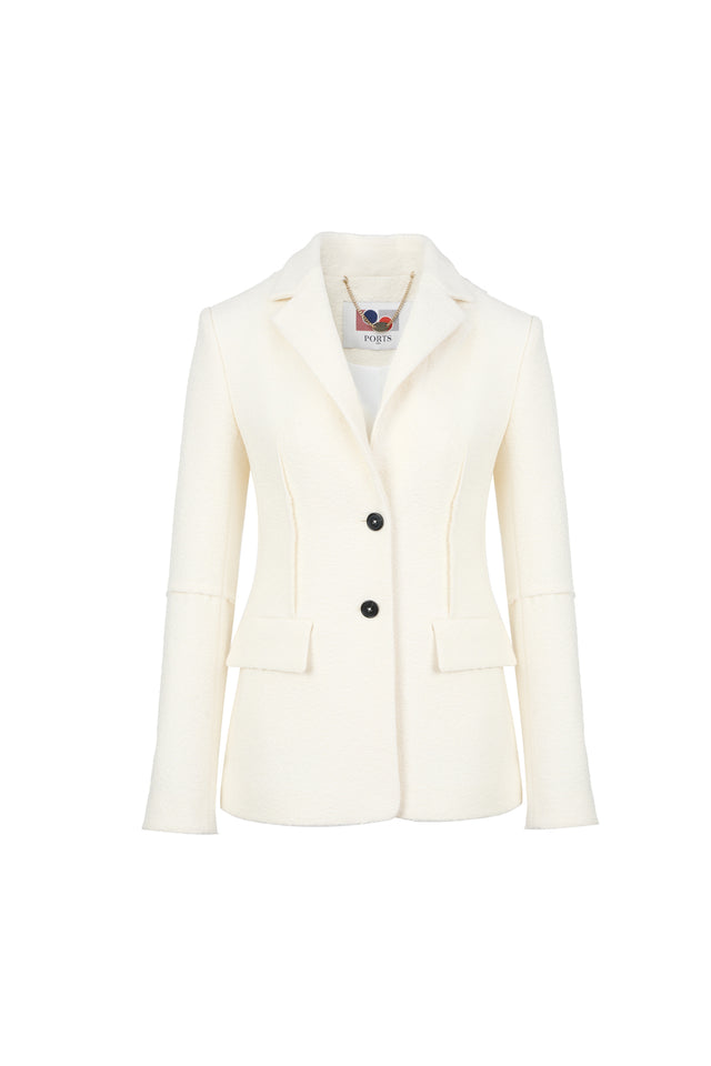 ports 1961 CONTRAST BUTTON DETAILS BLAZER OFF WHITE