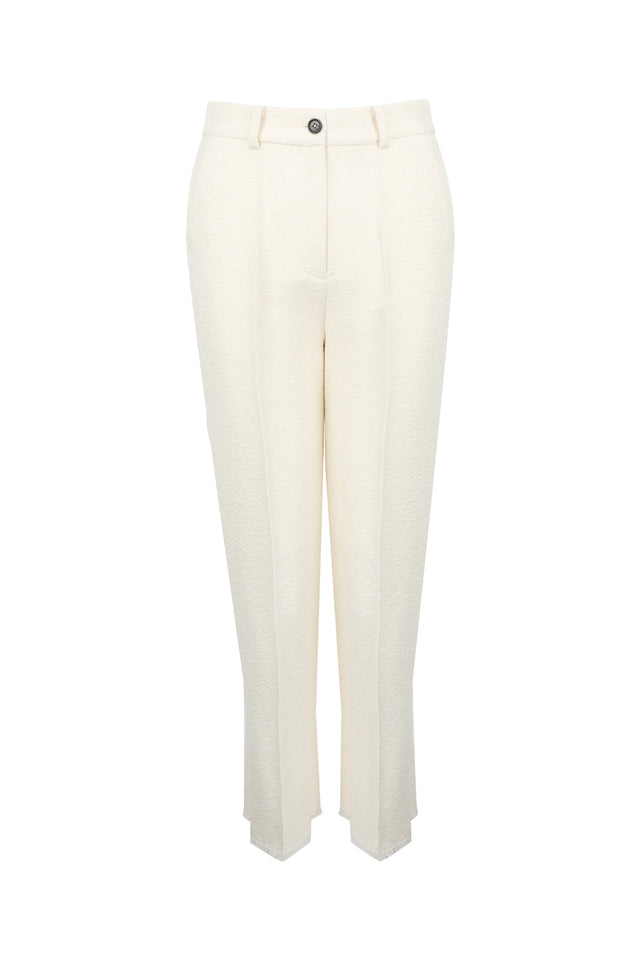 ports 1961 CONTRAST BUTTON DETAILS TROUSERS OFF WHITE