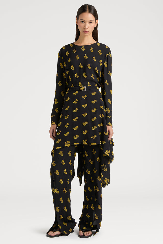 Ports 1961 CORALLO- FIL COUPE TROUSERS 09A-BLACK+GOLD