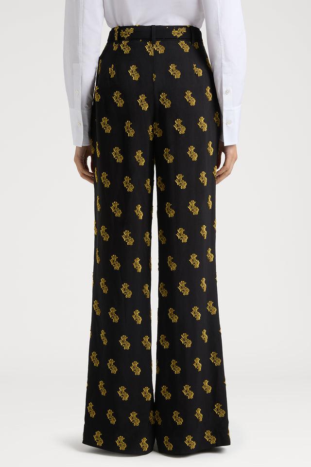 Ports 1961 CORALLO- FIL COUPE TROUSERS 09A-BLACK+GOLD