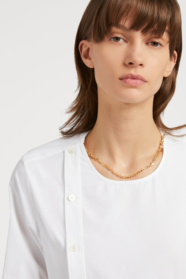 Ports 1961 COTTON POPLIN SHIRT DRESS 110-OPTIC WHITE